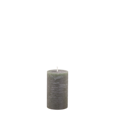 RUSTIC PILLAR CANDLE IN OLIVE 10x6cm RUSTIC PILLAR CANDLE IN OLIVE 10x6cm