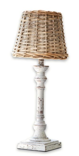 CAPE COD LAMP BASE WITH RATTAN SHADE