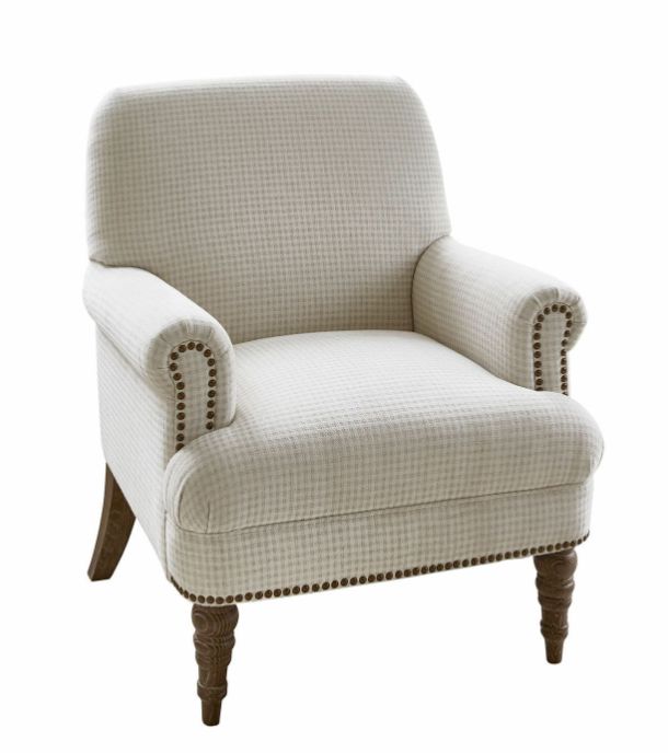 BURFORD BEIGE CHECK ARMCHAIR