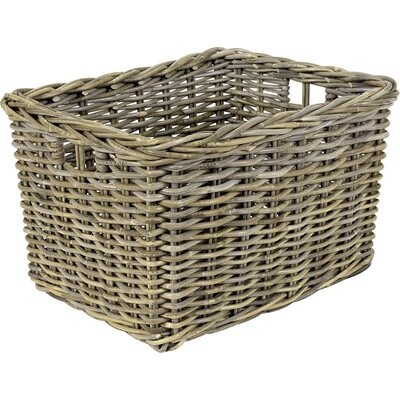 RECTANGULAR KUBU RATTAN SHELF STORAGE BASKET - SIZE 3 RECTANGULAR KUBU RATTAN SHELF STORAGE BASKET - SIZE 3