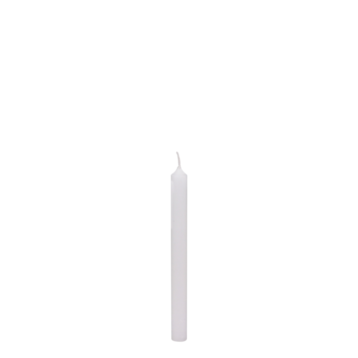 SINGLE SHORT TAPER CANDLE WHITE