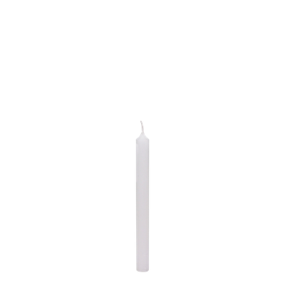 SINGLE SHORT TAPER CANDLE WHITE
