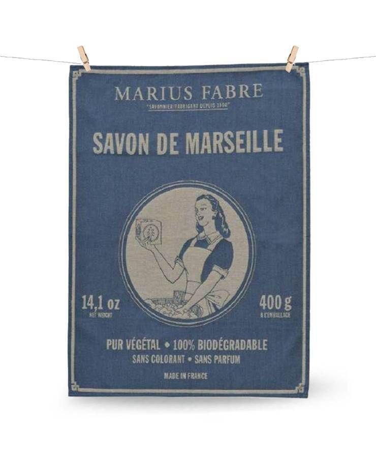 MARIUS FABRE COTTON TEA TOWEL IN BLUE MARIUS FABRE COTTON TEA TOWEL IN BLUE