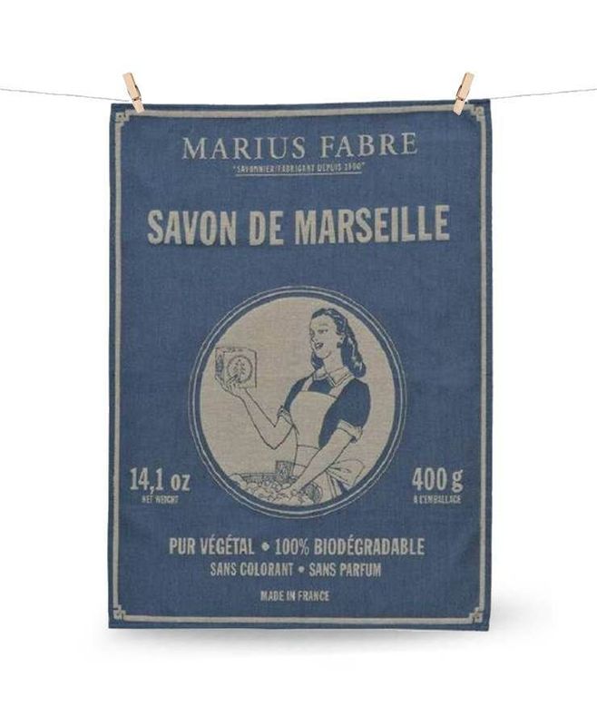 MARIUS FABRE COTTON TEA TOWEL IN BLUE MARIUS FABRE COTTON TEA TOWEL IN BLUE