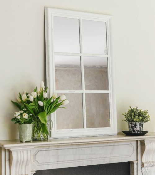 6 PANE WHITE FRAME GEORGIE MIRROR