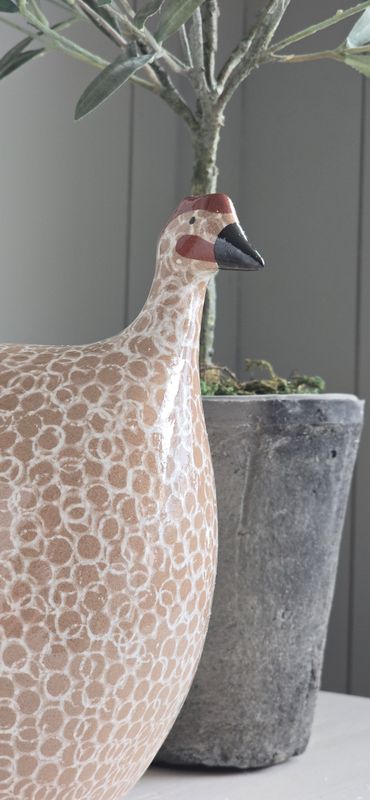 MEDIUM CLAY SPOTTED GUINEA FOWL