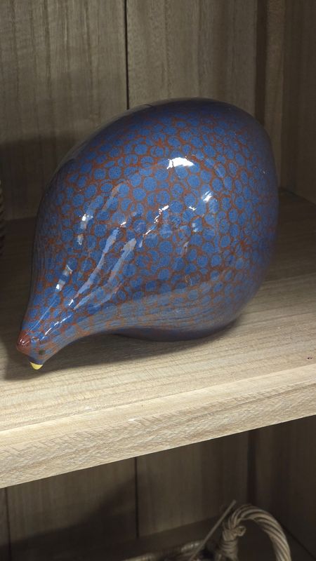 LARGE RED ON BLUE SPOTTED QUAIL