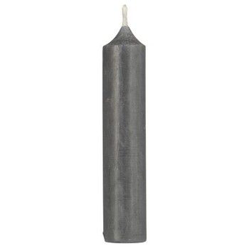 SINGLE SHORT DINNER CANDLE GREY