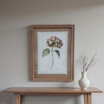 CLASSIC HYDRANGEA PRINT IN A RAW WOOD FRAME - PRINT B