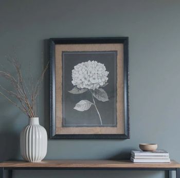 BLACK AND WHITE HYDRANGEA WALL ART - PRINT A