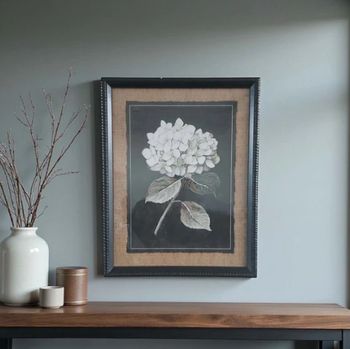 BLACK AND WHITE HYDRANGEA WALL ART - PRINT C