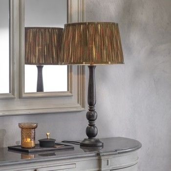 KIRDFORD SPINDLE TABLE LAMP WITH PATTERNED SHADE