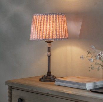 KIRDFORD FLUTED TABLE LAMP WITH PATTERNED SHADE