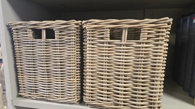 SQUARE KUBU RATTAN STORAGE BASKET SQUARE KUBU RATTAN STORAGE BASKET