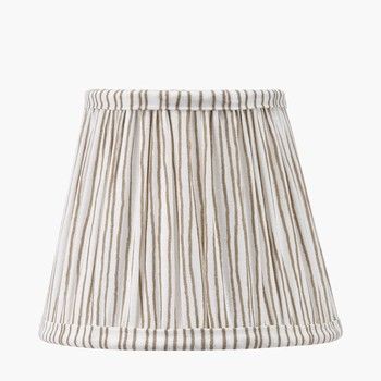 LOLA STRIPE PLEATED LAMP SHADE IN NATURAL 16cm