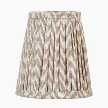 TAUPE CHEVRON PLEAT CANDLE BULB CLIP ON SHADE 14cm
