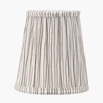 LOLA STRIPE PLEAT CANDLE BULB CLIP ON SHADE IN NATURAL  14cm