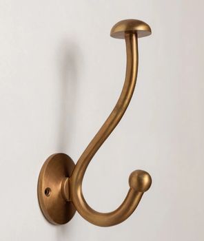 SOLID BRASS MUSHROOM COAT HOOK SOLID BRASS MUSHROOM COAT HOOK