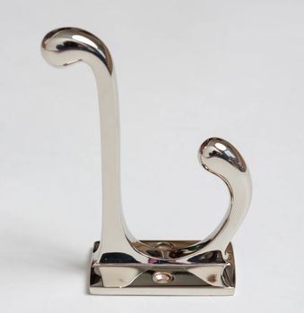 NICKEL FINISH SOLID BRASS HOOK WITH SQUARE BACK