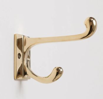 SOLID BRASS HOOK WITH SQUARE BACK