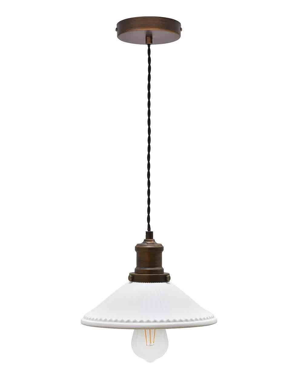 BEAULIEU CERAMIC FLUTED CONE PENDANT