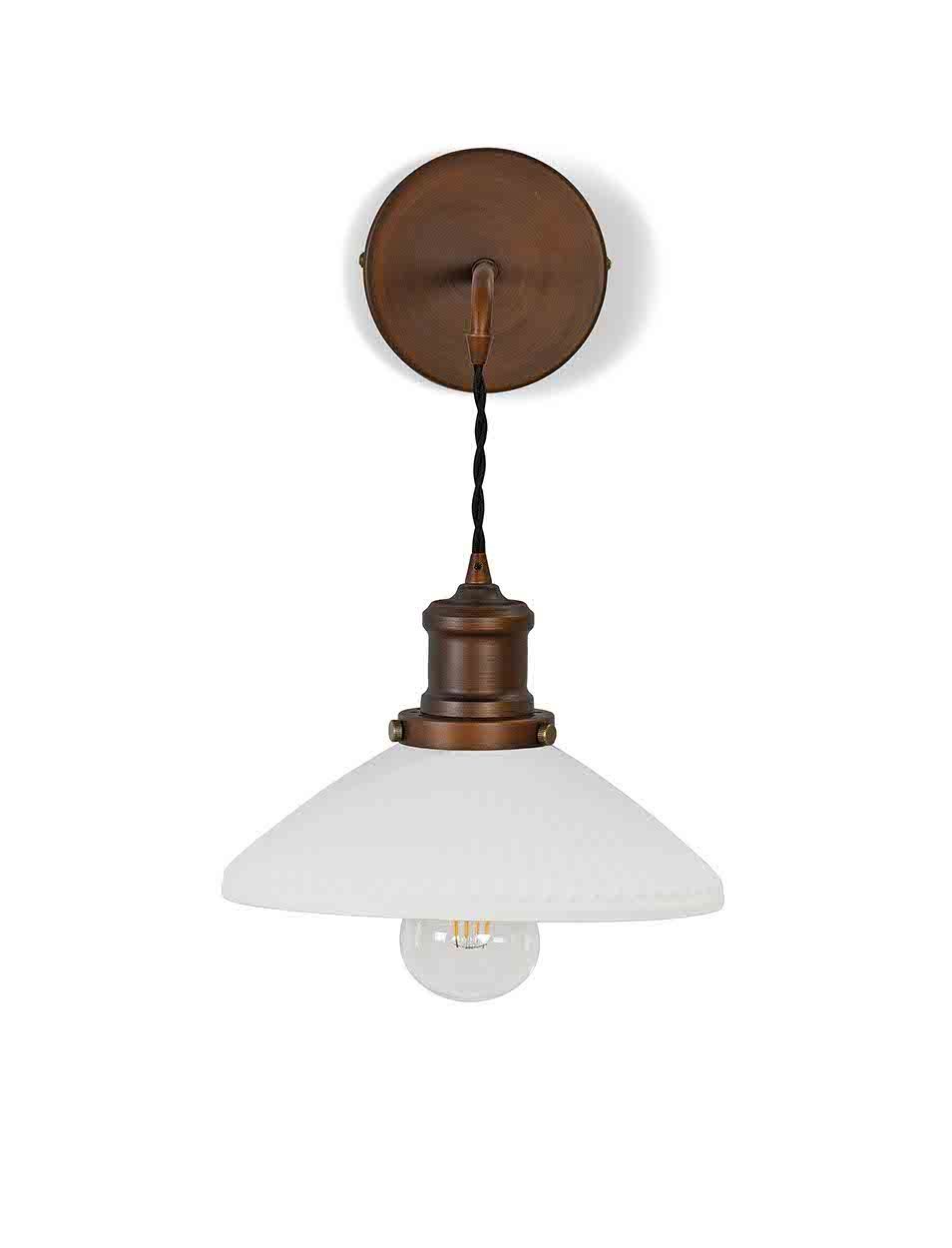 BEAULIEU CERAMIC FLUTED CONE WALL LIGHT