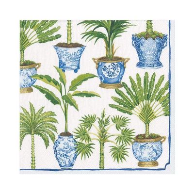 POTTED PALM PRINTED PAPER LUNCH NAPKINS 20 PACK