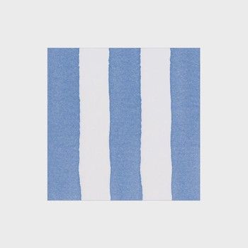 BLUE CAFE STRIPE LINEN PAPER COCKTAIL NAPKIN 15 PACK