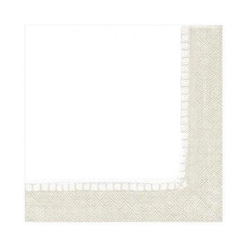 LINEN BORDER LUNCH NAPKINS 20 PACK