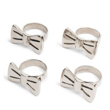 CLASSIC BOW NAPKIN RING SET OF 4 CLASSIC BOW NAPKIN RING SET OF 4