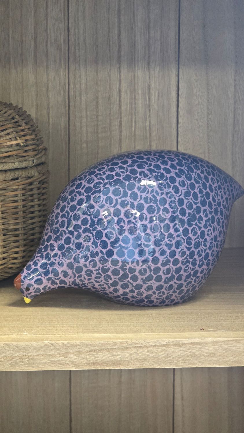 LARGE MAUVE ON BLUE SPOTTED QUAIL