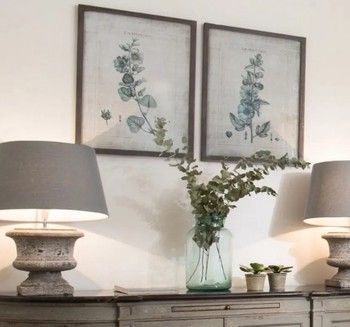 ASHMORE SET OF 2 FRAMED LAVATERA WALL ART