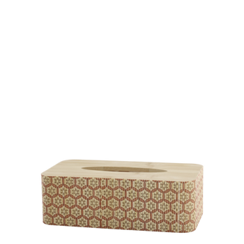 BAMBOO TISSUE BOX IN CORAL