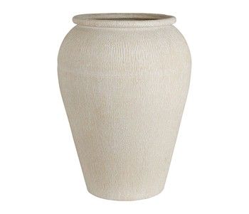 LARGE ARGAN METAL VASE IN PARCHMENT