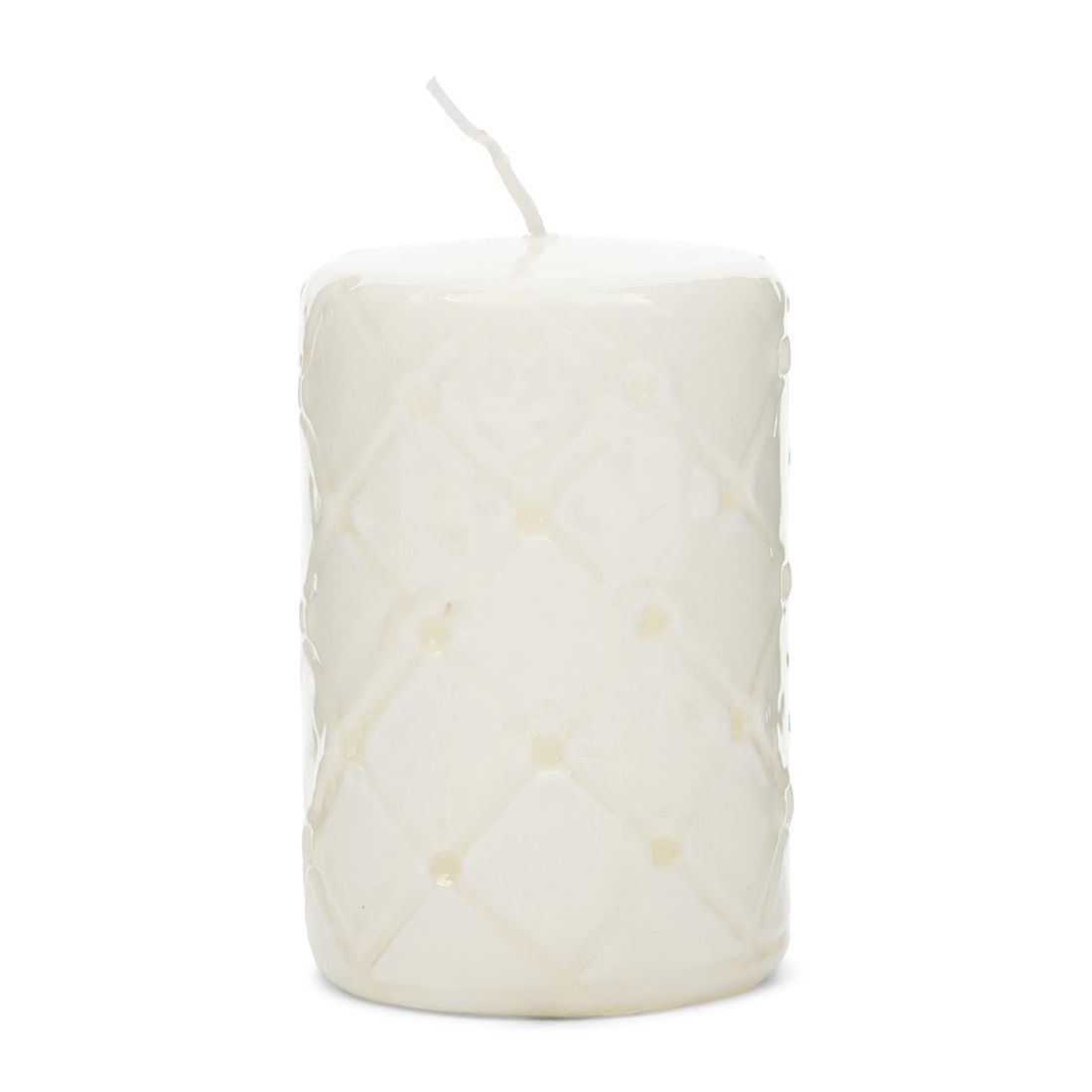 PADDED PILLAR CANDLE WHITE 7x10cm