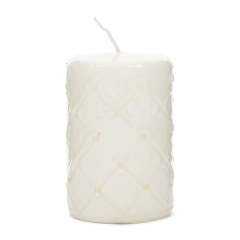 PADDED PILLAR CANDLE WHITE 7x10cm