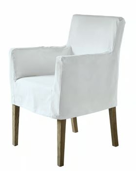 BOURTON WHITE LOOSE COVER DINING CHAIR