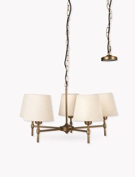 PEARTREE 5 ARM CHANDELIER IN ANTIQUE BRONZE