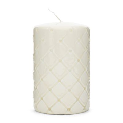 PADDED PILLAR CANDLE WHITE 9.5x15cm PADDED PILLAR CANDLE WHITE 9.5x15cm