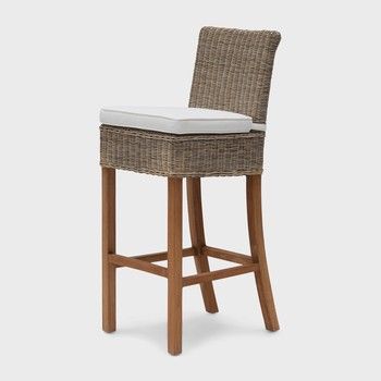 RUSTIC RATTAN BAR STOOL