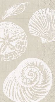 SHELLS PAPER BUFFET NAPKINS IN SAND 15 PACK