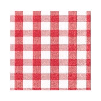 RED GINGHAM LUNCH NAPKIN 20 PACK