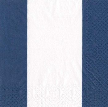 BANDOL STRIPE NAVY AND WHITE PAPER LUNCH NAPKIN 20 PACK