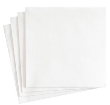 PLAIN WHITE PAPER LINEN DINNER NAPKIN 12 PACK