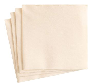 IVORY PLAIN PAPER LINEN DINNER NAPKINS 12 PACK