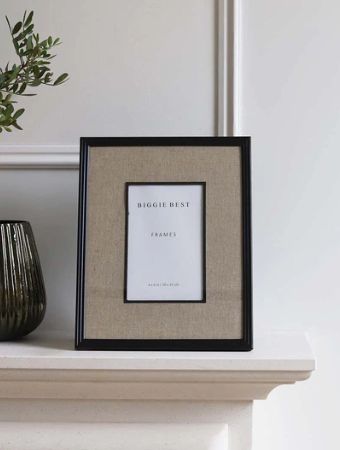 4x6 LINEN BORDER BLACK FRAME