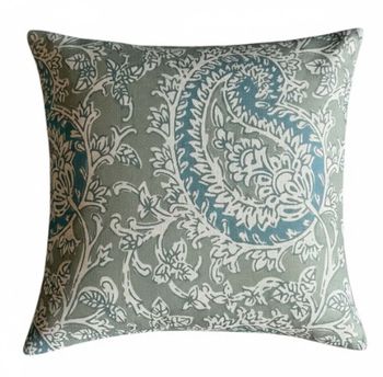 ASTRAL GREEN AND BLUE PAISLEY CUSHION 50x50cm