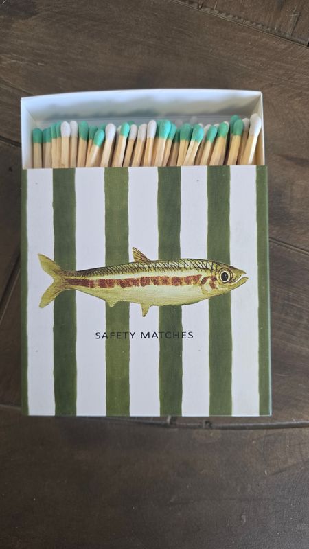 GREEN FISH AND STRIPES SAFETY MATCHES