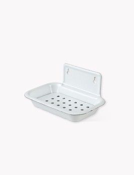 WALL MOUNTED SOAP DISH IN WHITE ENAMEL