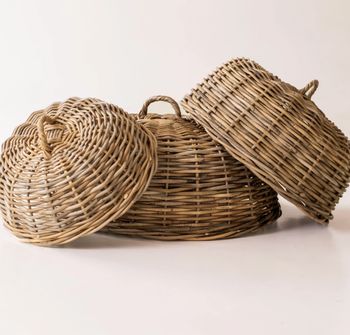 LARGE RATTAN CLOCHE FOOD COVER LARGE RATTAN CLOCHE FOOD COVER